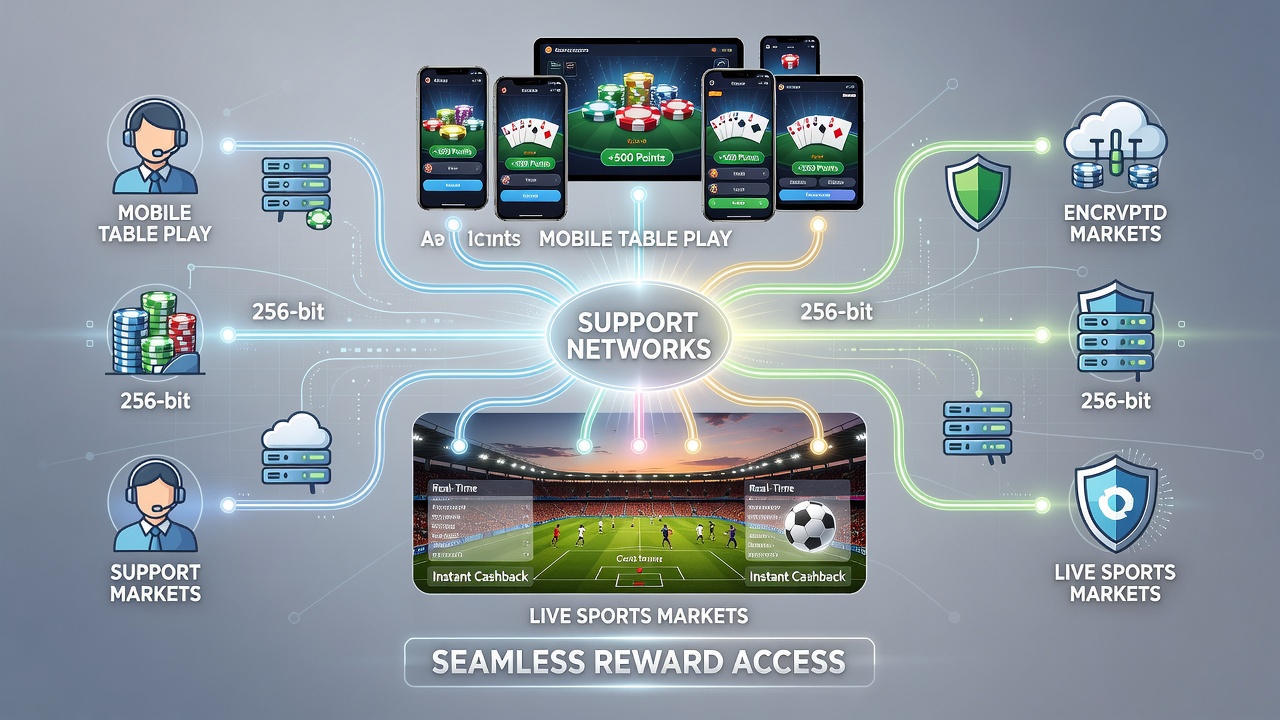 Visualisierung der Verknüpfung von Tischspielen und Sportwetten über Support-Netzwerke