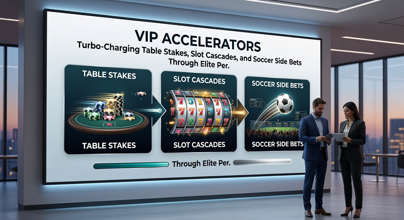 Dynamische Slot-Kaskaden mit VIP-Multiplikatoren verschmelzen mit Fußball-Nebenwetten und hohen Tischstakes in einem Accelerator-gesteuerten Casino-Dashboard